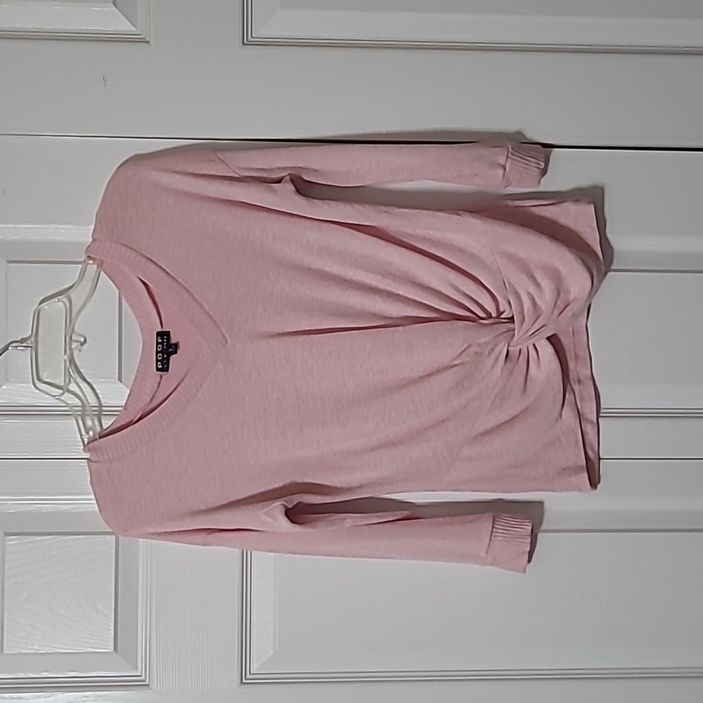 Poof! New York Pink 3/4 Sleeve Knit Shirt Size small